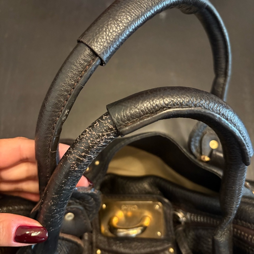 ❌SOLD❌ Vintage Chloe Paddington Shoulder Bag Black/Dark Brown - Picture 7 of 14